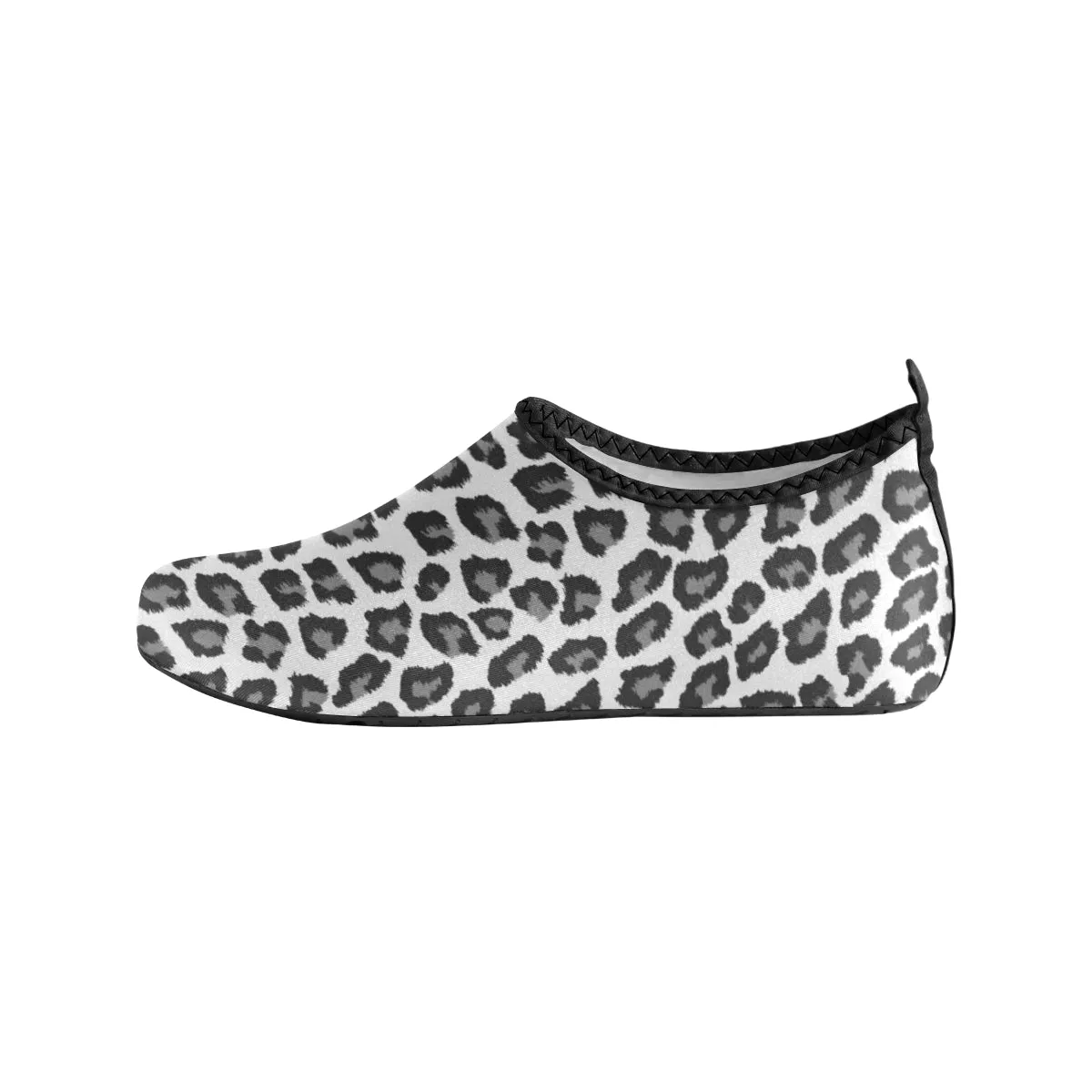 Snow Leopard Water Women Shoes, Animal Print Swim Pool Slippers Yoga Aqua Socks Beach Summer Slip On River Boat shoes