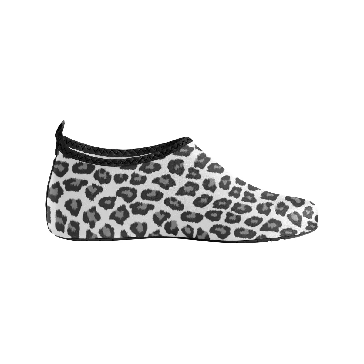 Snow Leopard Water Women Shoes, Animal Print Swim Pool Slippers Yoga Aqua Socks Beach Summer Slip On River Boat shoes