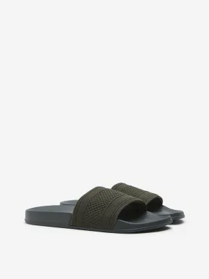 SOLEPLAY Olive Textured Strap Slides