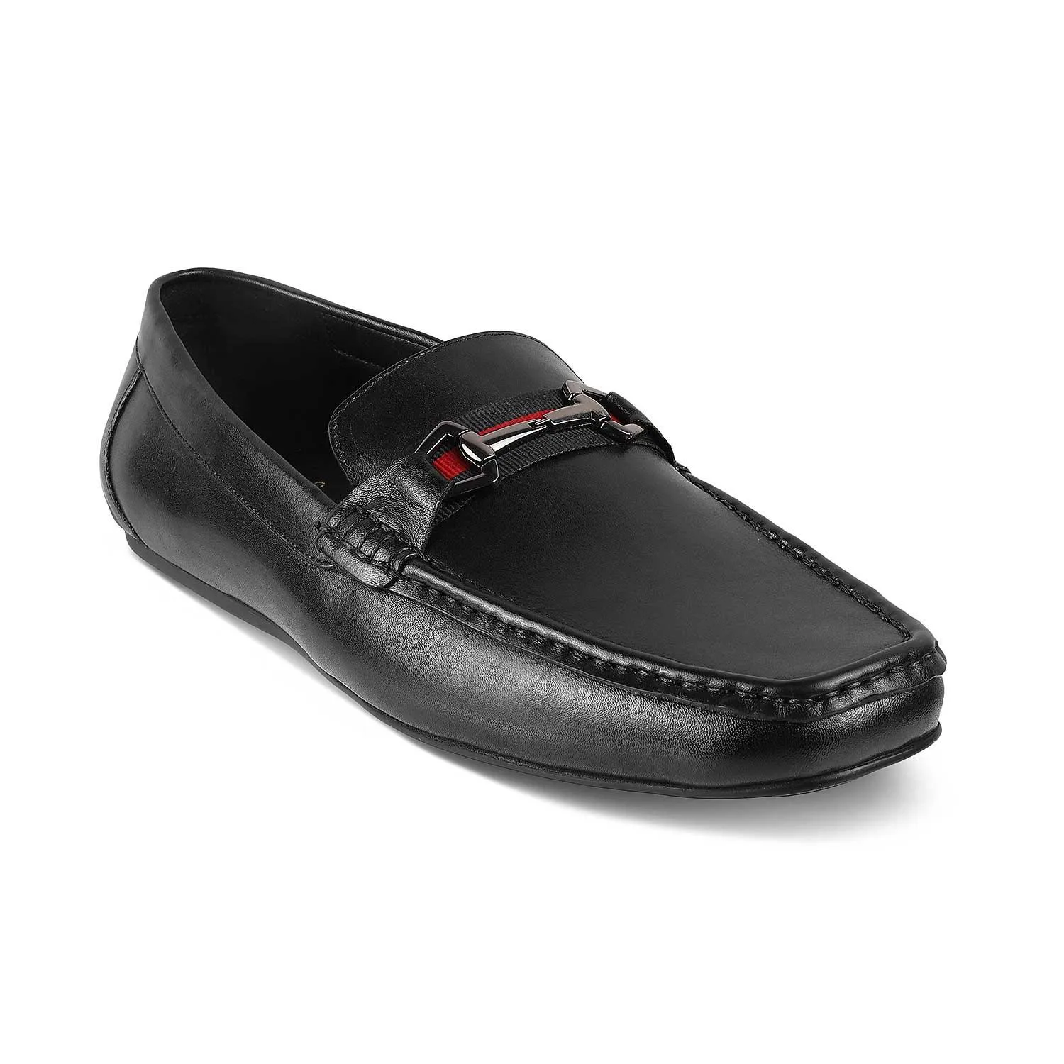 The Ondrive Black Men's Leather Driving Loafers Tresmode