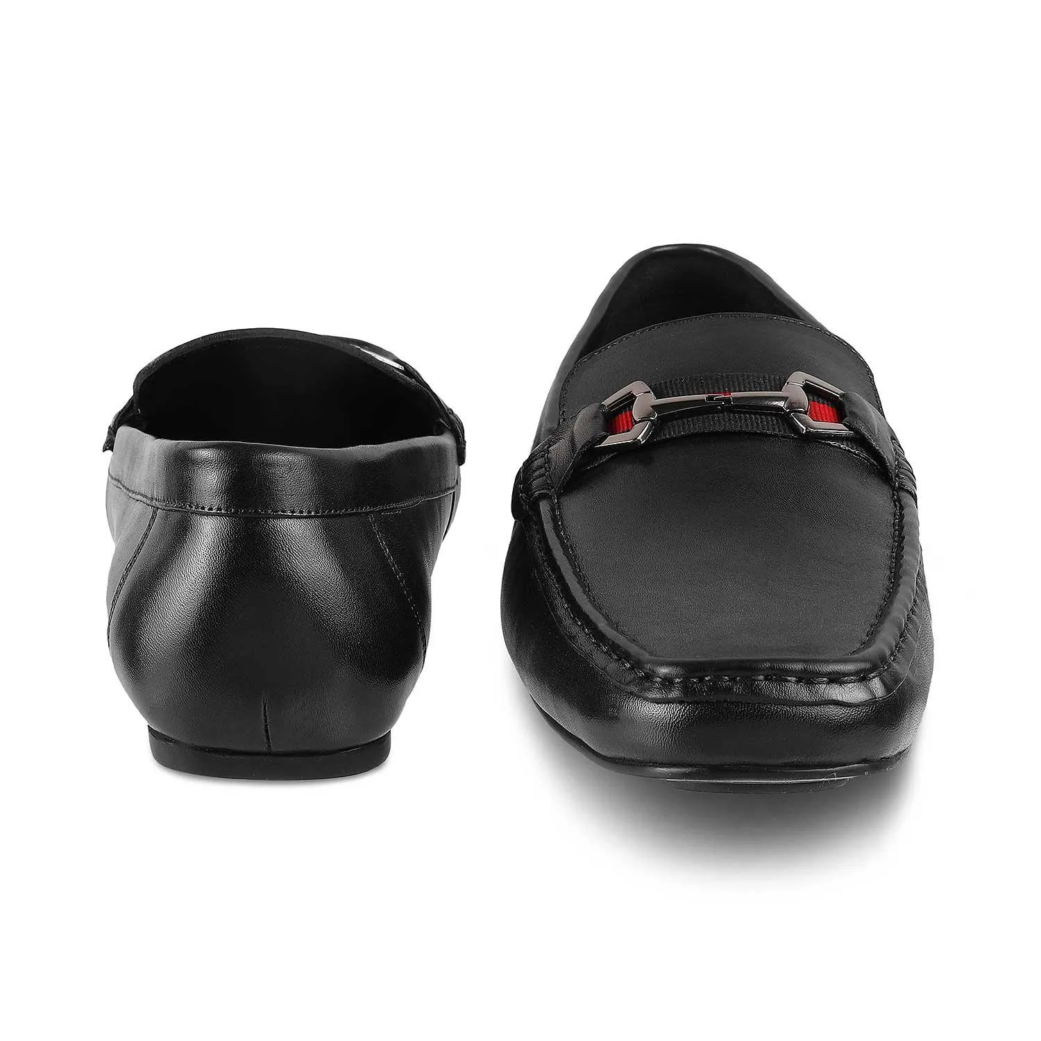 The Ondrive Black Men's Leather Driving Loafers Tresmode