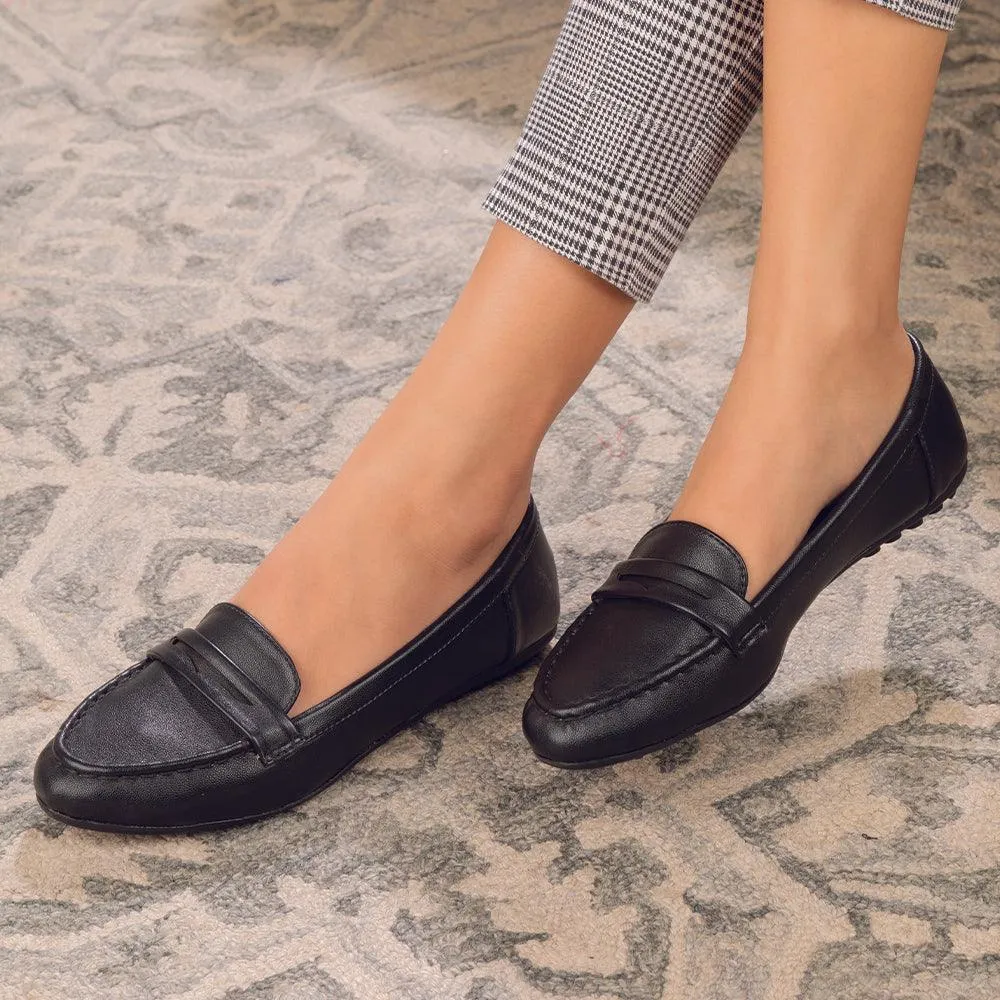 The Snap Black Women's Casual Loafers Tresmode