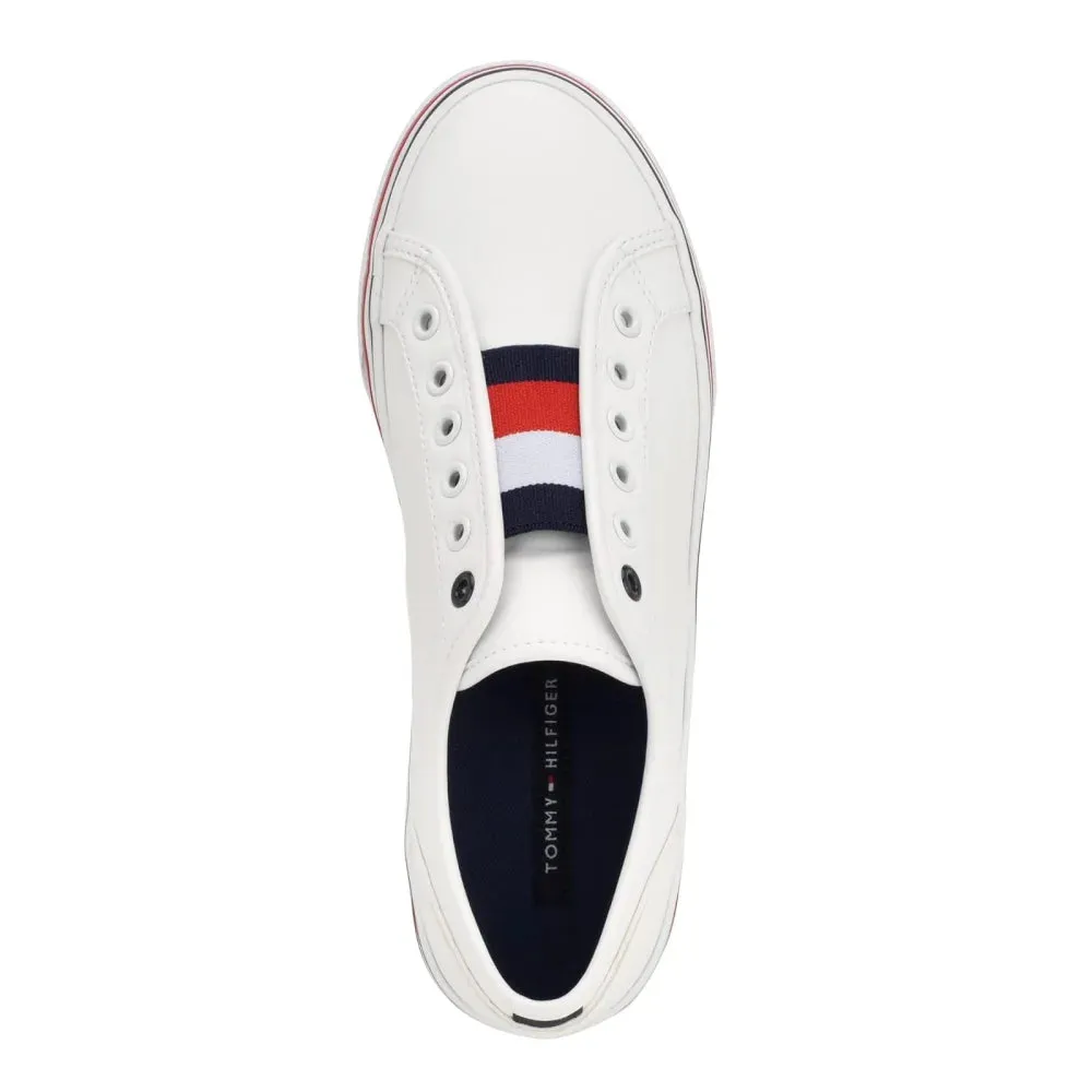 Tommy Hilfiger Balie Platform Leather Trainers Women - WHITE