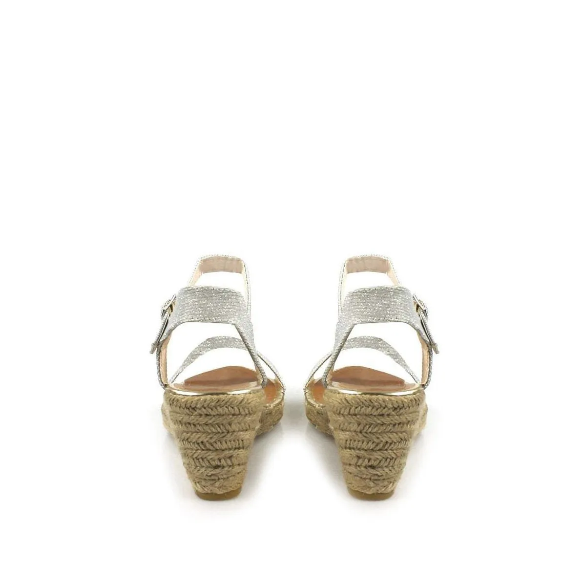 TONYA Silver Espadrille Wedge