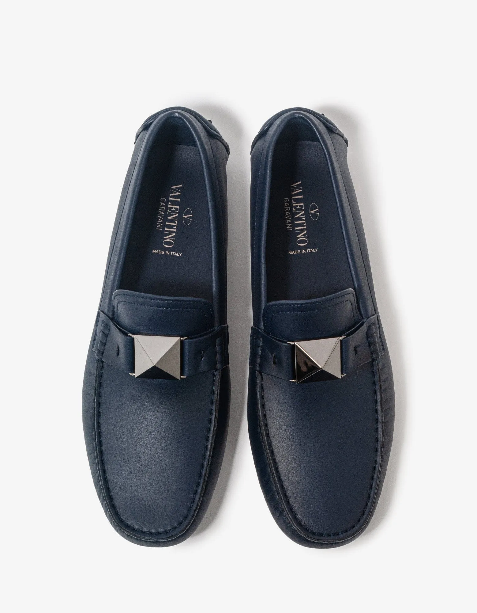 Valentino Garavani Blue Stud Driving Shoes