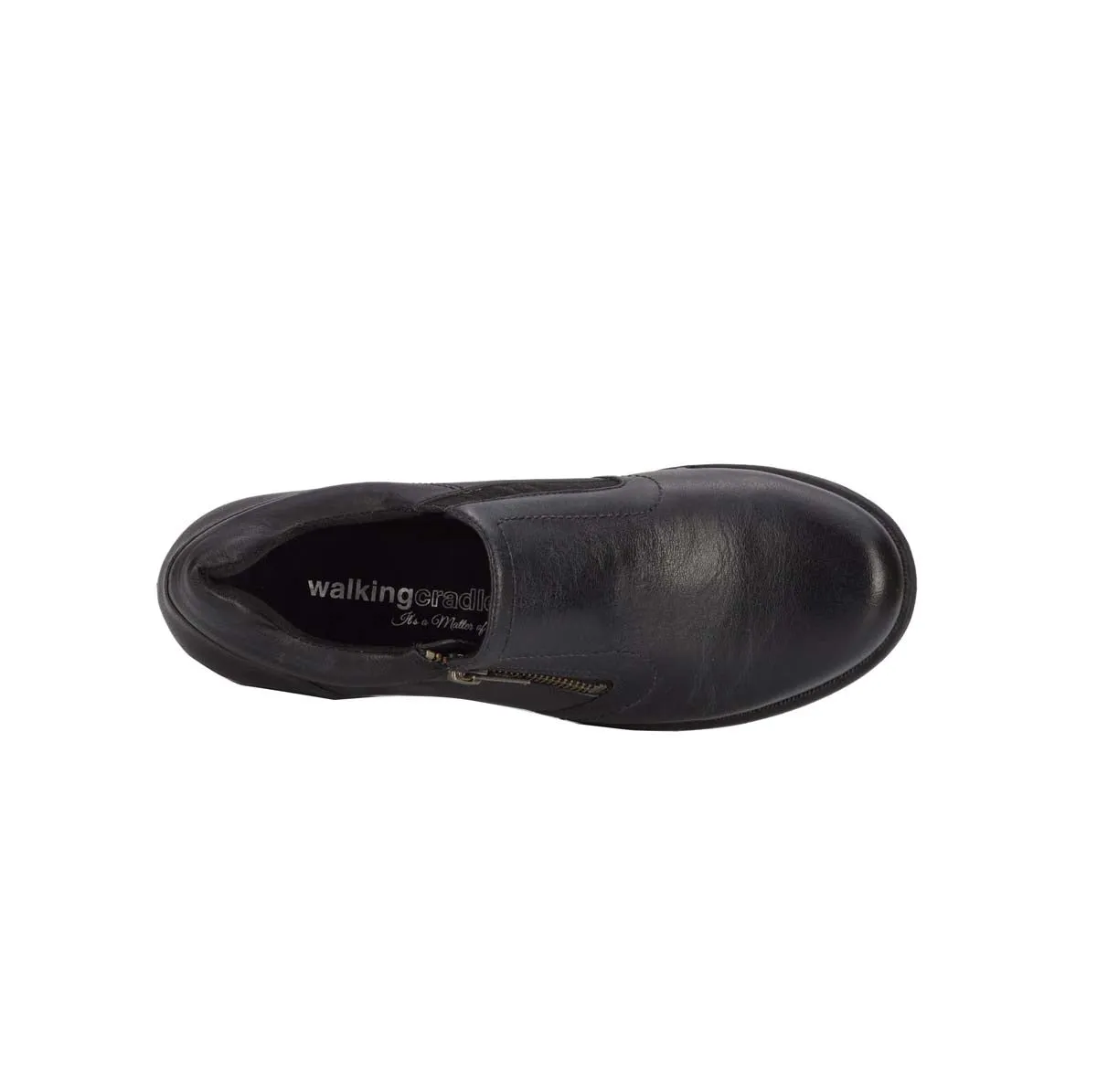 Walking Cradles Wc Layton Women Slip-on Shoes In Black Nappa Leather