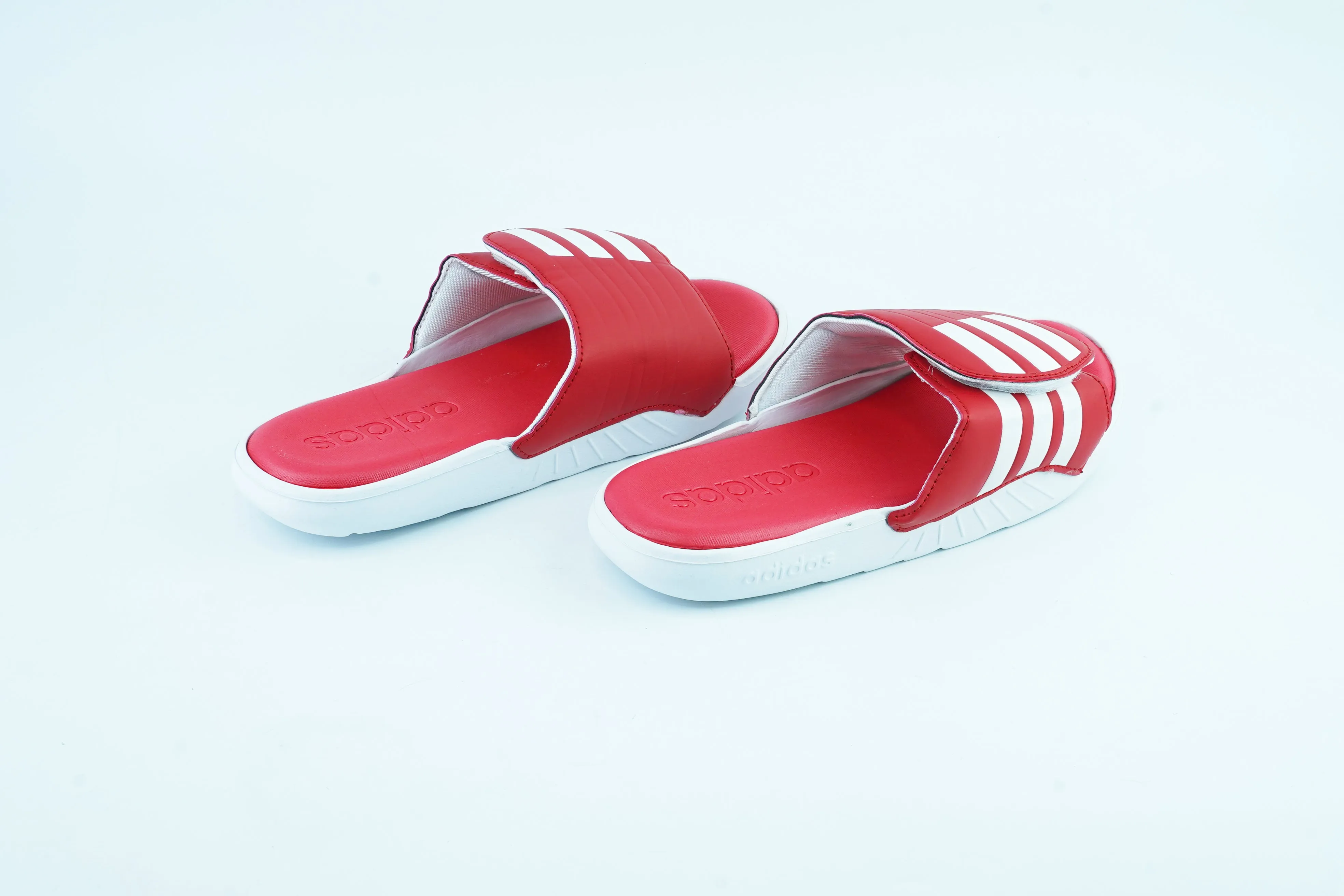 White and Red Adidas casual Slippers For Men