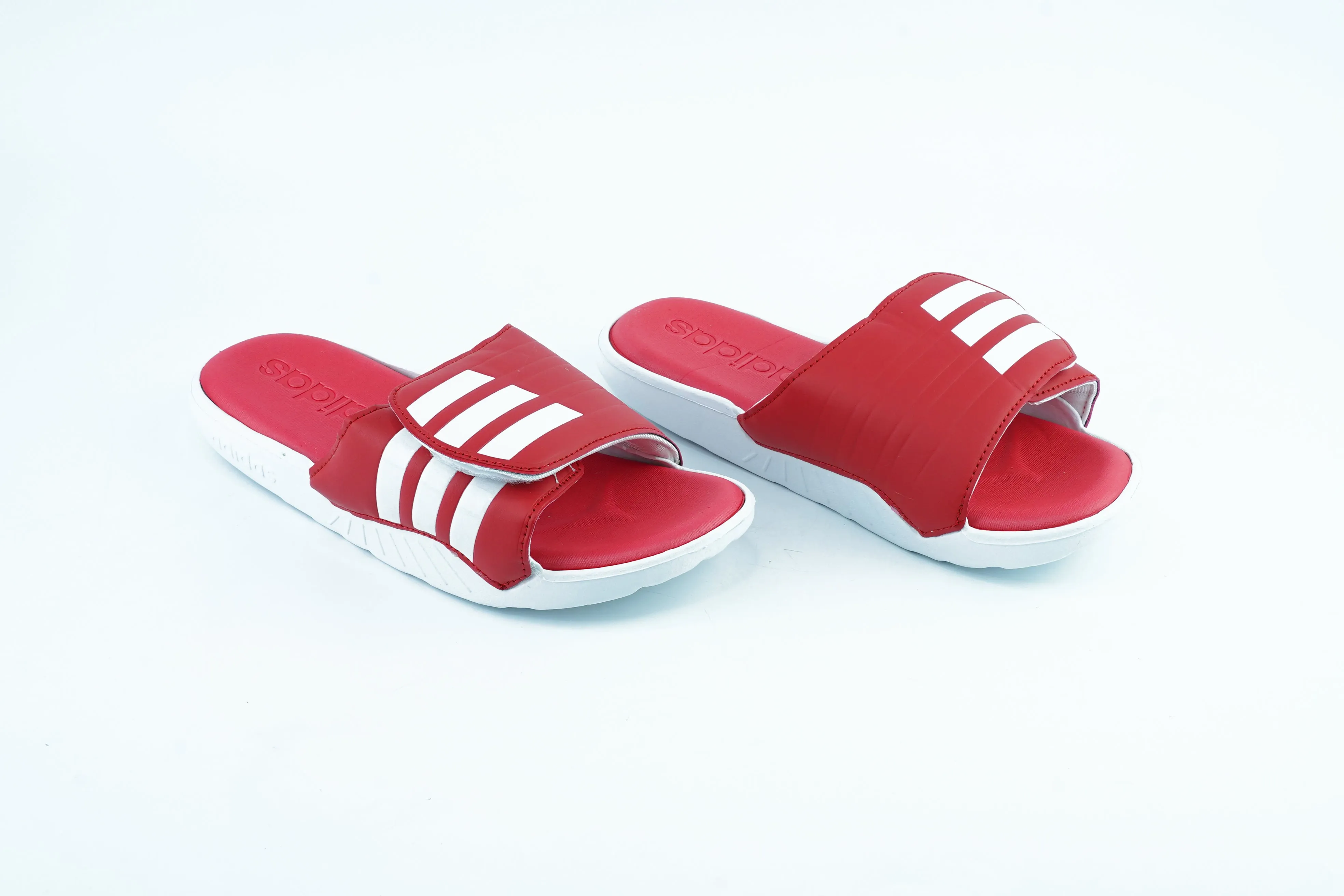 White and Red Adidas casual Slippers For Men