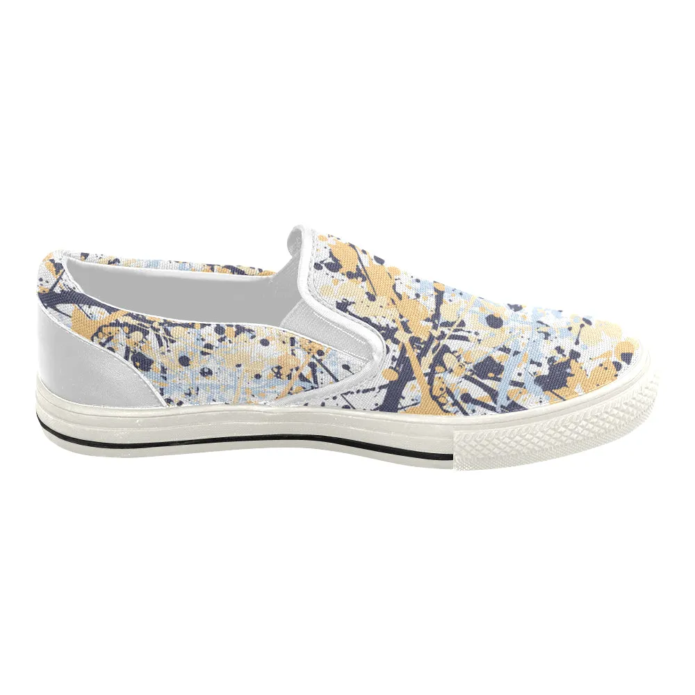 Women's Paint Splatter Print Canvas Slip-on Shoes