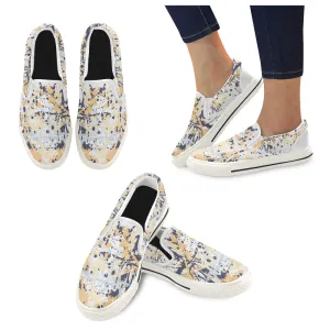 Women's Paint Splatter Print Canvas Slip-on Shoes