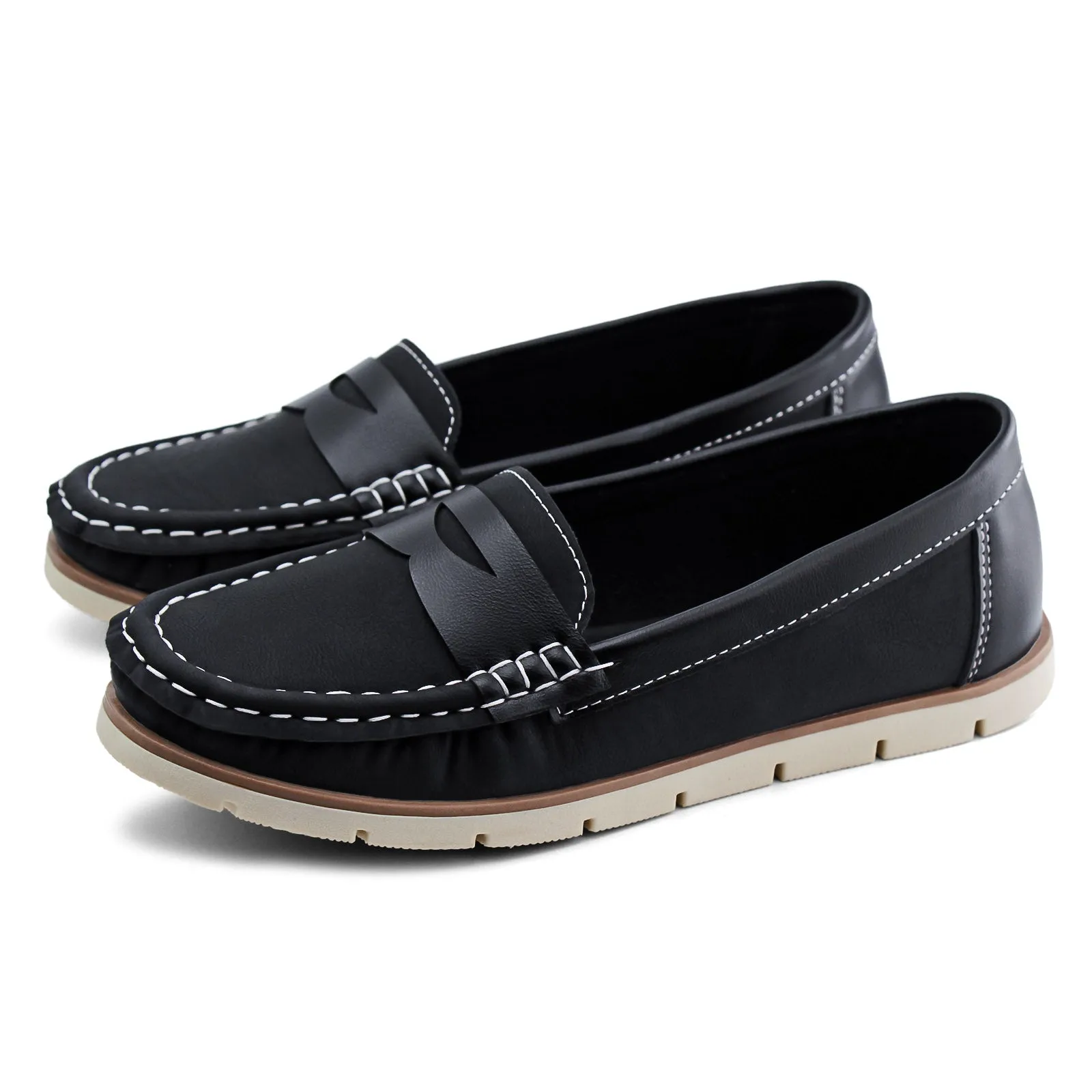 Womens Penny Loafers Slip on Flat