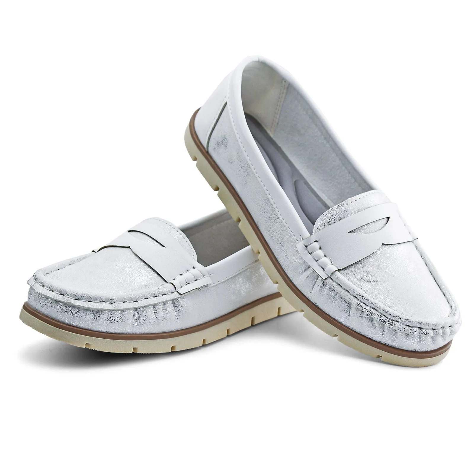 Womens Penny Loafers Slip on Flat