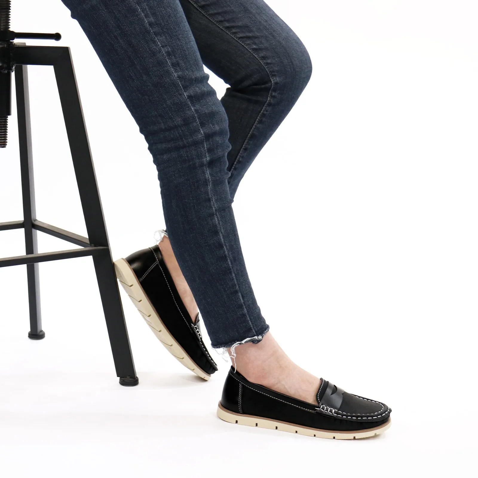 Womens Penny Loafers Slip on Flat